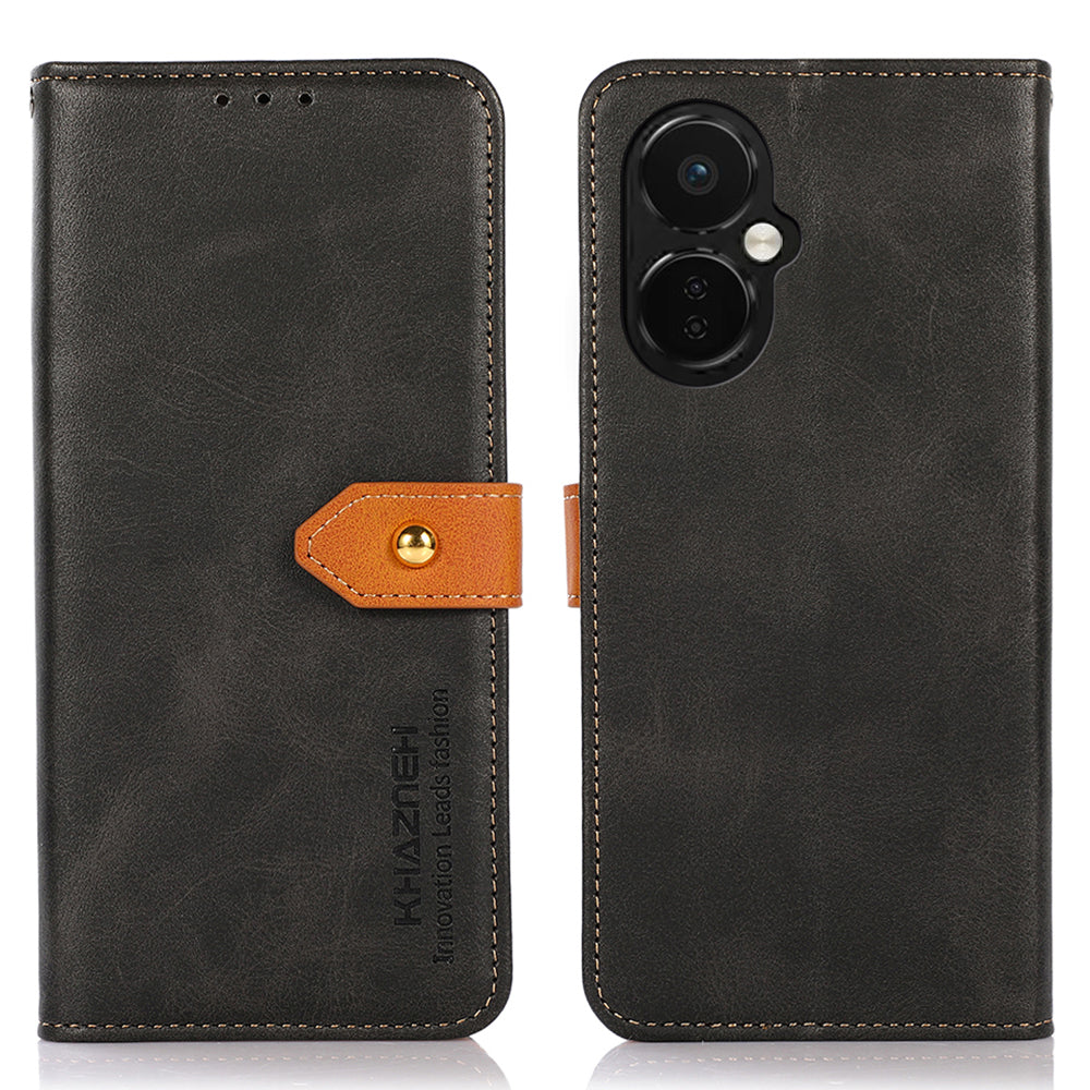 KHAZNEH For OnePlus Nord CE 3 Lite 5G Nord N30 5G Cowhide Texture Cell Phone Case PU Leather Gold Buckle Stand Wallet Cover KHAZNEH For OnePlus Nord CE 3 Lite 5G Nord N30 5G Cowhide Texture Cell Phone Case PU Leather Gold Buckle Stand Wallet Cover
